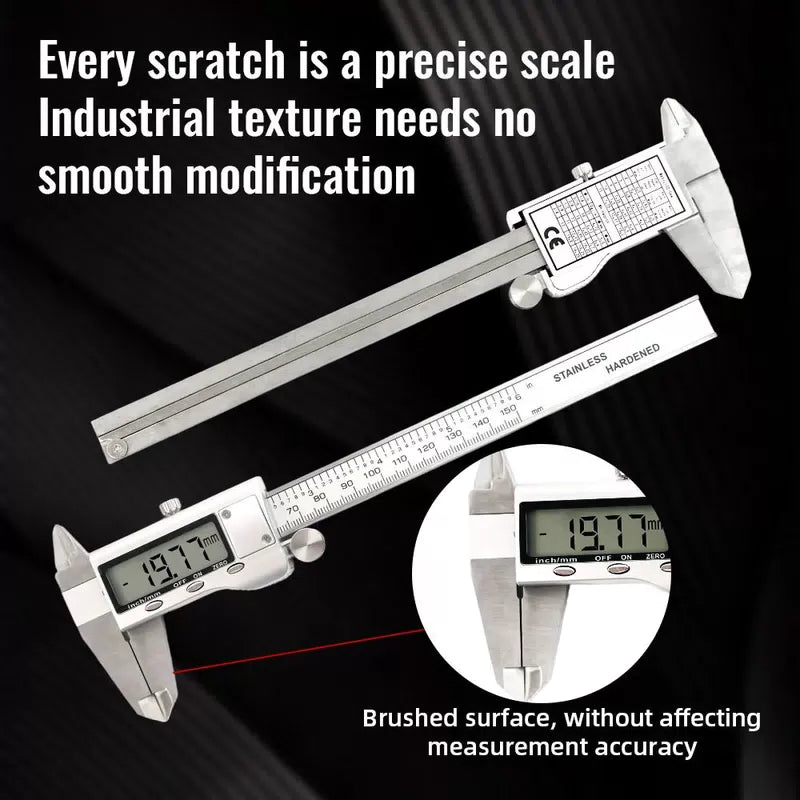 6 Inch 150mm Digital Vernier Caliper Stainless Steel Micrometer Measuring Tool Depth Ruler [2]