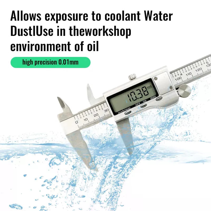 6 Inch 150mm Digital Vernier Caliper Stainless Steel Micrometer Measuring Tool Depth Ruler [4]