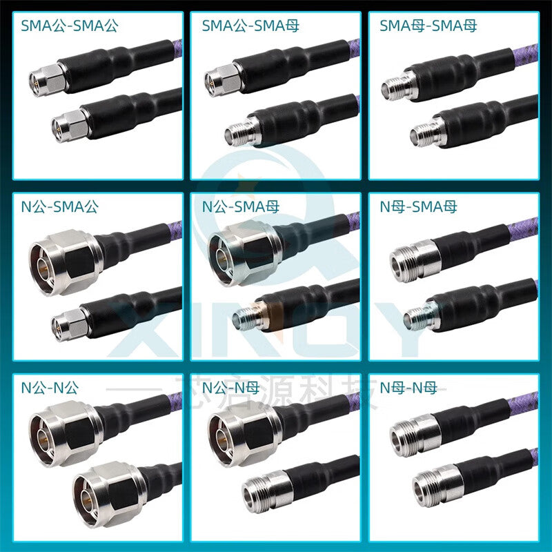 XINQY Armored Test Cable Assembly 18G SMA/N High Shielding Amplitude and Phase Stable RF Cable with N Male to N Female Connector, Length 0.91m
