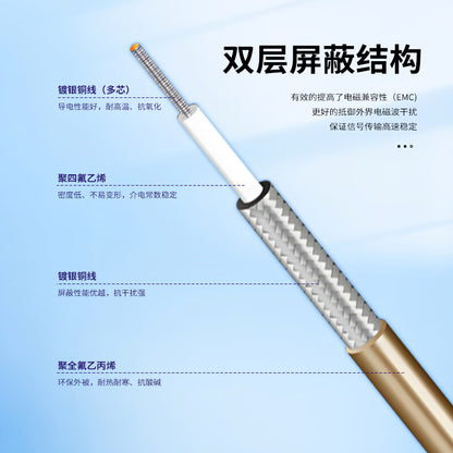 LEWEIDA SMP Bend-and-SMP Bend-and-SMP RF Connector Cable, 6G Low-Loss Coaxial Converter, Flexible Silver-Plated RF Feeder Cable, 1 Meter, LWD-SMPW-SMPW-KK1