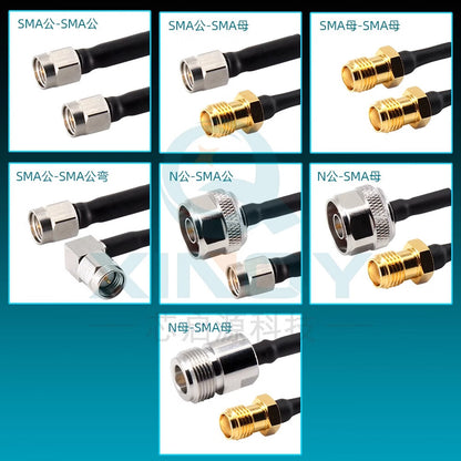 XINQY Low-Loss High-Shielding RF Extension Cable 8/12G SMA/N Flexible Test Interconnect 402 Connector Cable SMA Male to SMA Male Elbow Length 1m