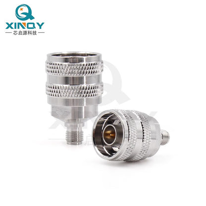 XINQY N-SMA Quick-Connect RF Adapter, QN Threadless Inner Pin Quick-Connect Production Test Head, N Male Quick-Connect to SMA Female (Stainless Steel)