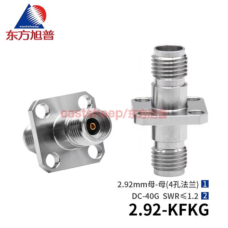 Eastsheep millimeter-wave adapter 2.92-KFKG, 2.92 female to female four-hole flange, DC-40G, 1 unit.