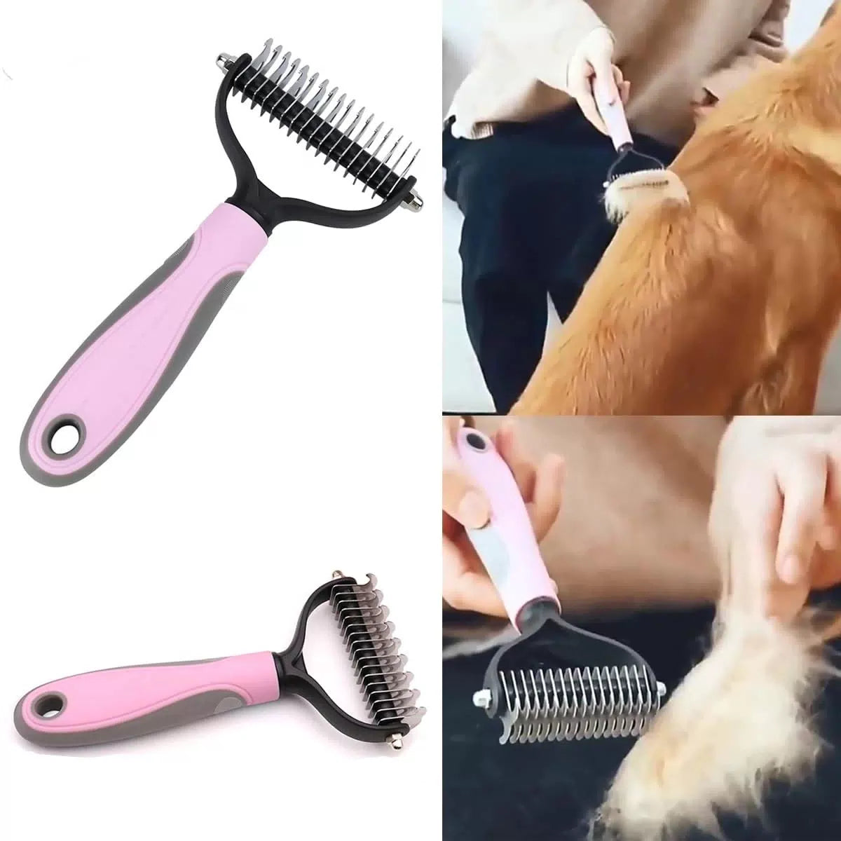 7 PCS Dog Brush Grooming Kits,Dog Shedding A-Pink 7 Kits [3]