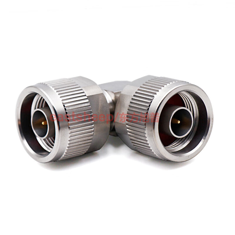 Eastsheep high-frequency adapter, stainless steel, N-JWJG, N-type right-angle bend male to N-male connector, 0-18G, 1 piece per pack.