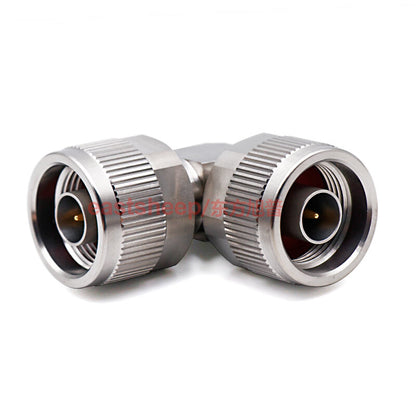 Eastsheep high-frequency adapter, stainless steel, N-JWJG, N-type right-angle bend male to N-male connector, 0-18G, 1 piece per pack.