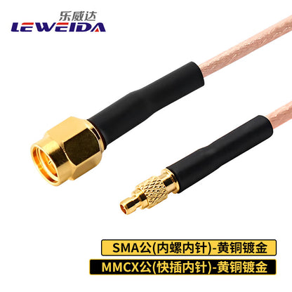 LEWEIDA SMA Male-MMCX Male RF Connector Cable, Coaxial Communication Feeder, 6G Chassis Interconnect Cable Assembly, 1 meter LWD-SMA-MMCX-JJ1