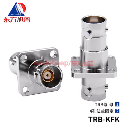 Eastsheep Triax TRB-KFK RF Adapter - Triaxial BNC Female to Female 4-Hole Flange Mounting - 1553B Bus - 1 Unit