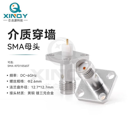XINQY Extended RF Connector 6G Panel Mount Female Socket SMA-KFD1056ST/5 pieces