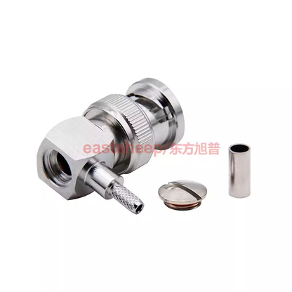 Eastsheep RF connector BNC-C-JW-1.5 Q9/BNC right-angle male connector, compatible with RG316 cable DC-4G.