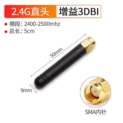 Huijun 2.4G/5.8G Dual-Band Glue Rod Antenna for WiFi, Bluetooth, Monitoring, Bridge, ZigBee Router, SMA External Antenna, 2.4G Straight Head, 3dBi 5cm SMA, Black Inner Pin (2 pieces)