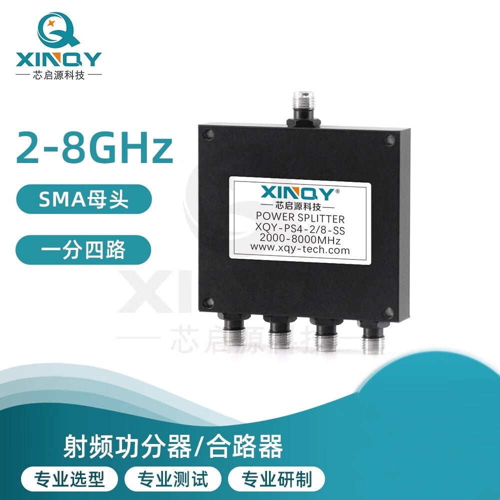 XINQY 8G Quad Power Divider with SMA Female Connector, 2/8GHz 0.5-8G Power Divider, 6.5/5.9G 2-8GHz