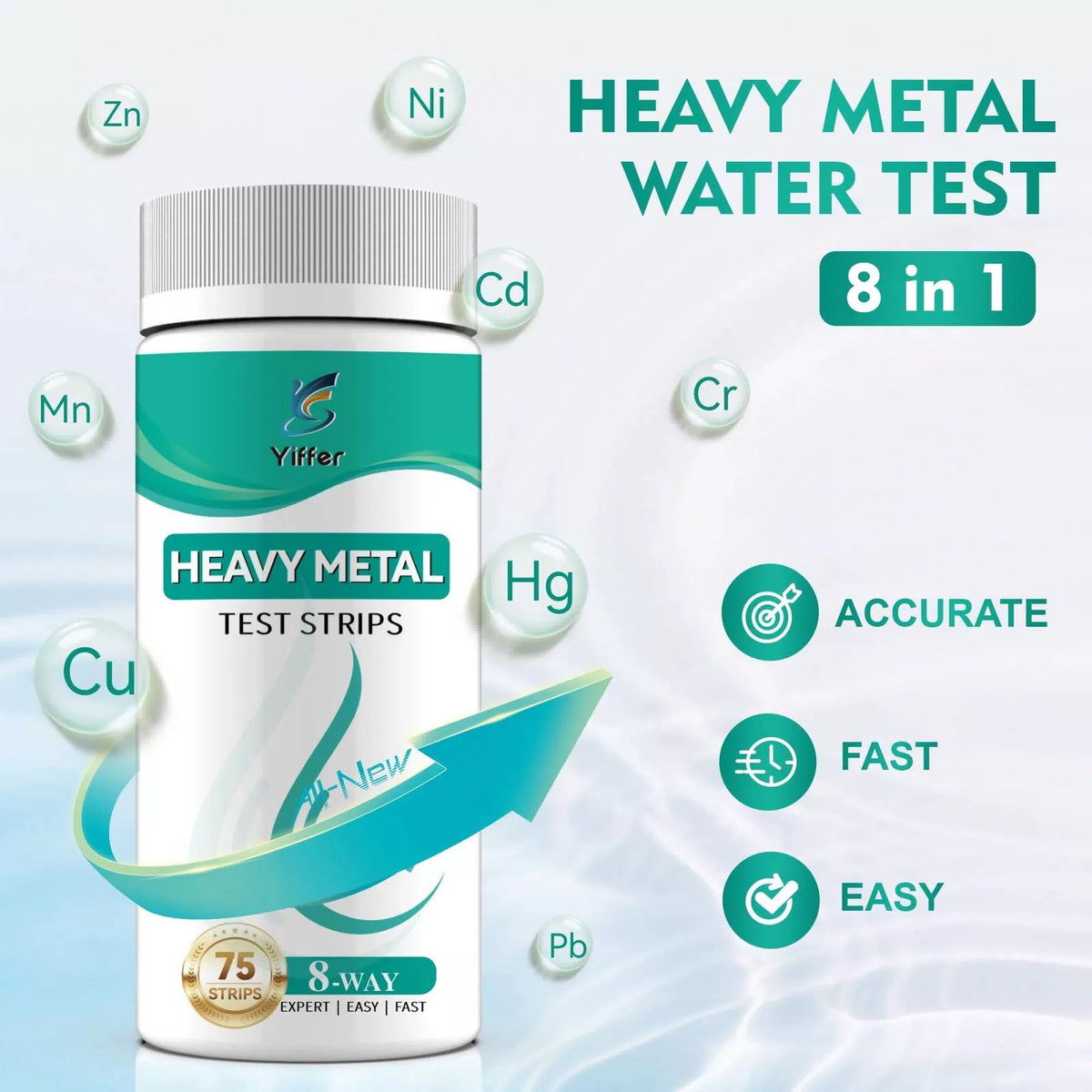 8-Parameter Heavy Metals Water Test Strips (75 Strips) [6]