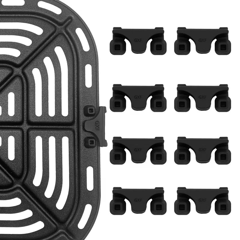 8-Piece Silicone Air Fryer 1.2*0.7*0.5" for Instant Cosori Gourmia, Black [1]