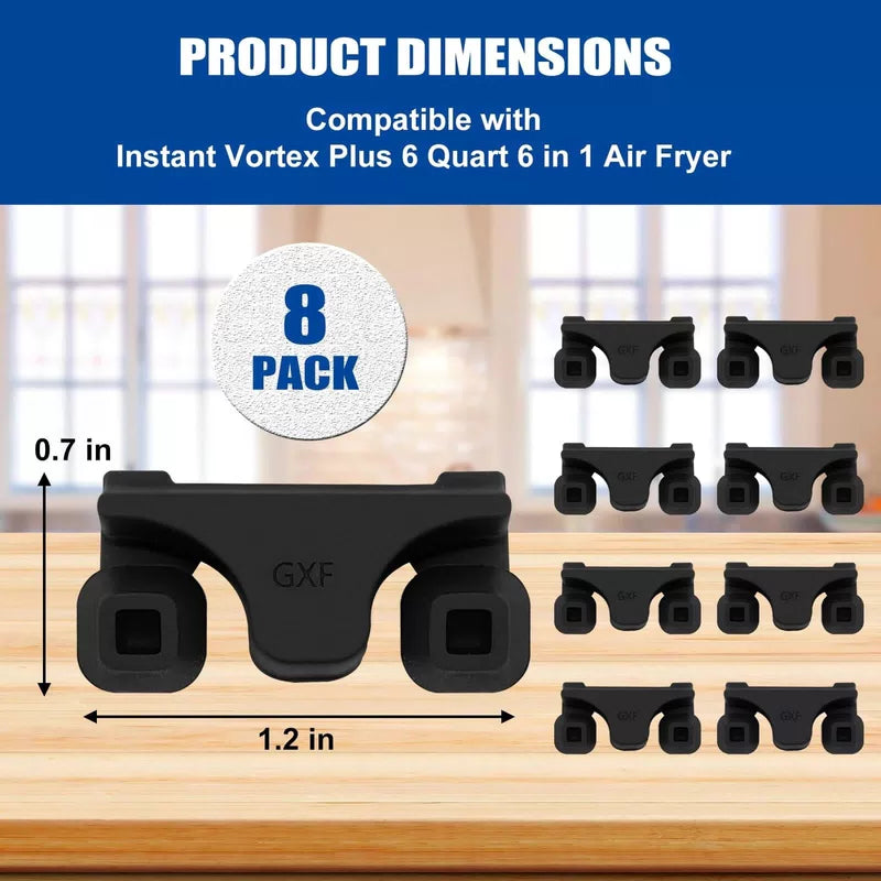 8-Piece Silicone Air Fryer 1.2*0.7*0.5" for Instant Cosori Gourmia, Black [2]