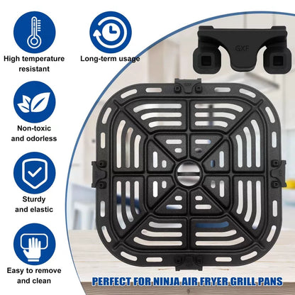 8-Piece Silicone Air Fryer 1.2*0.7*0.5" for Instant Cosori Gourmia, Black [3]