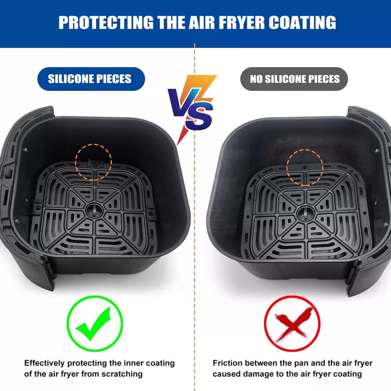 8-Piece Silicone Air Fryer 1.2*0.7*0.5" for Instant Cosori Gourmia, Black [4]