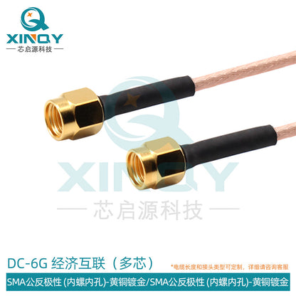 XINQY RG316 RF Cable SMA/N/TNC Extension Feeder 0-6G RF Connector Coaxial Jumper RPSMA Male to RPSMA Male (Reverse Polarity); 3m/2 pieces