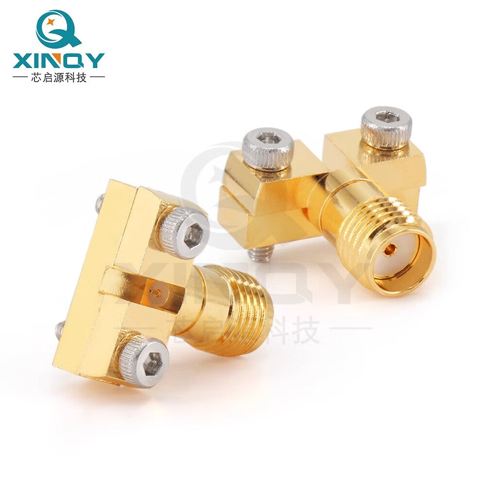 XINQY SMA-KCD47 RF Coaxial Connector 0-26.5G PCB Edge Clamp SMA-KCD47-2TD Fully Solder-Free with Screws / 5 Pieces