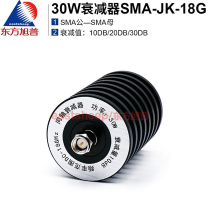 Eastsheep 30W RF Attenuator, SMA Coaxial Attenuator, 10dB DC-18G, SMA-JK Male-to-Female Fixed Attenuator