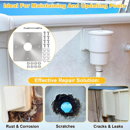 8x8-Inch Pool Water Return Repair Kit for Above Ground Pools Wall no [4]