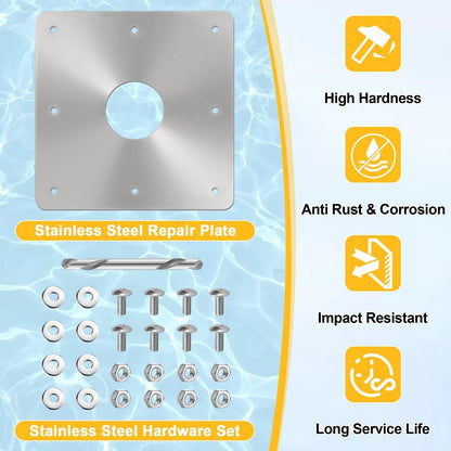 8x8-Inch Pool Water Return Repair Kit for Above Ground Pools Wall no [8]