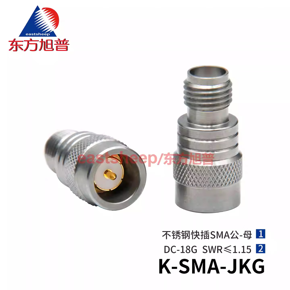 Dongfang Xupu RF Adapter, Stainless Steel Quick-Connect SMA Male to Female Test Head, DC-18G, 1 piece, K-SMA-JKG