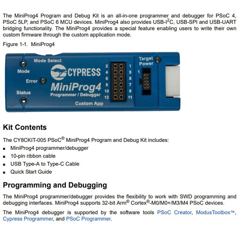 Zhijinlian MINIPROG4 Cypress Programmer CY8CKIT-005-A JD-100116035373