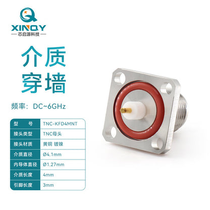 XINQY RF Coaxial Connector 6G Waterproof/Dielectric Through-Wall Panel Mount Connector TNC-KFD4MNT/5 pieces