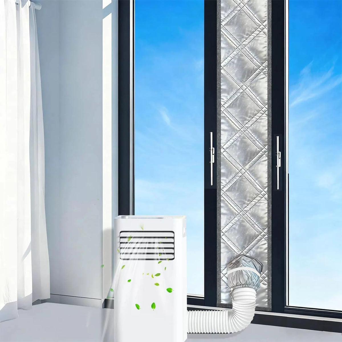 98"AC Door Vent Kit 3-Layer Thickened Aluminum 98in-3-Layer thickened, Gray [1]
