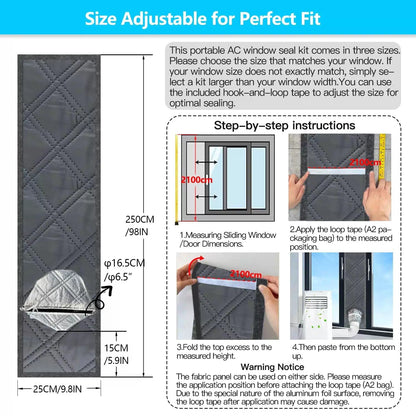 98"AC Door Vent Kit 3-Layer Thickened Aluminum 98in-3-Layer thickened, Gray [4]