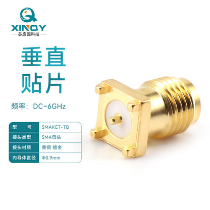 XINQY SMA-KE Edge Soldering RF Connector 6G Circuit Board Offset Pin Connector KHD Female SMA Female - Vertical Surface Mount Soldering (6G) / 10 Pieces
