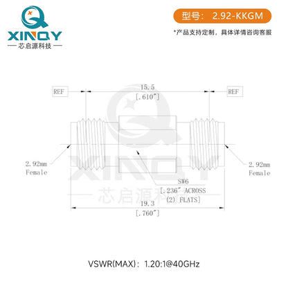 XINQY 0-40G Millimeter Wave Professional Test Grade Adapter, Vector Network Testing, 2.92 Female Connector - 2.92 Female Connector (Professional Test Grade) 2.92-KKGM