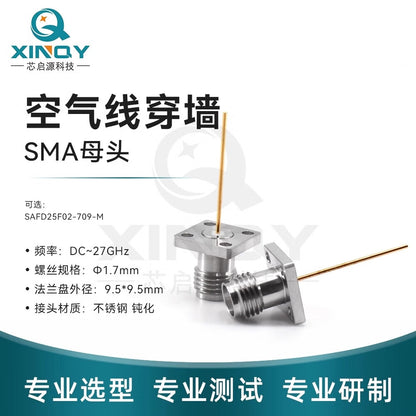 XINQY Through-Wall SMA/KFD Coaxial Connector 0-27GHz PCB Board Mounting SAFD25F02-709M/2 pieces