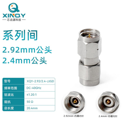 XINQY Millimeter Wave 2.92/2.4 Coaxial Adapter DC-40GHz Adapter Test Adapter 2.92mm Male to 2.4mm Male