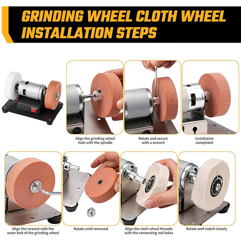 Electric Small Sander Bench Grinder Dual Wheel Small Bench Grinding Machine Professional Tabletop for Jewelry Knives