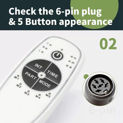 ALLCSM 6 Pin 5 Button Vibration Remote Controller for 5 Buttons 6 Pins, White [3]