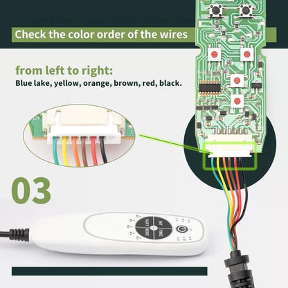 ALLCSM 6 Pin 5 Button Vibration Remote Controller for 5 Buttons 6 Pins, White [4]