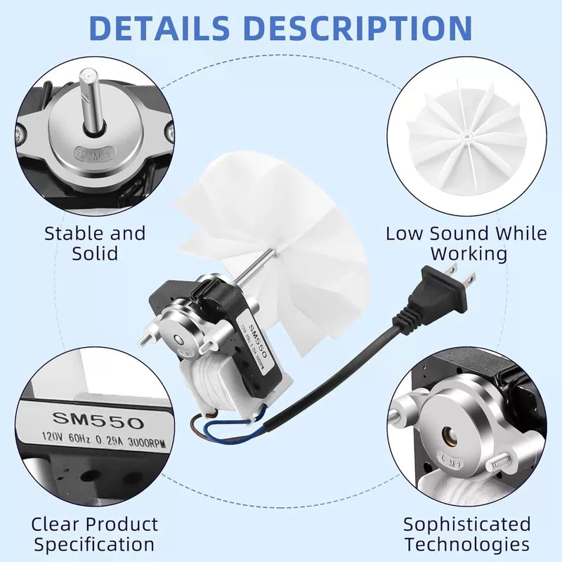 AMI PARTS Universal Bathroom Vent Fan Motor Kit SM550 Electric Motors Fit... [3]