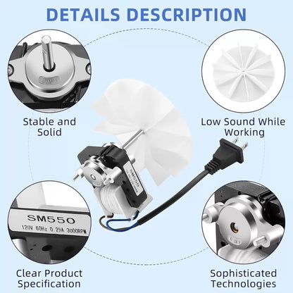 AMI PARTS Universal Bathroom Vent Fan Motor Kit SM550 Electric Motors Fit... [3]