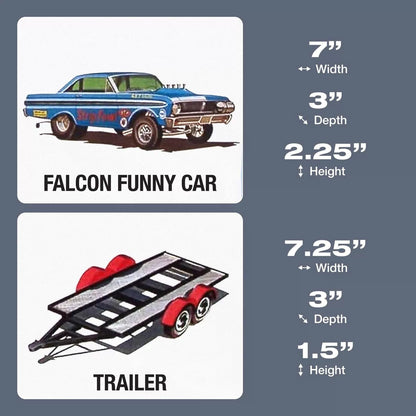 AMT Cal Drag Combo 1964 Galaxie, AWB approximately 15 inches long, White [5]