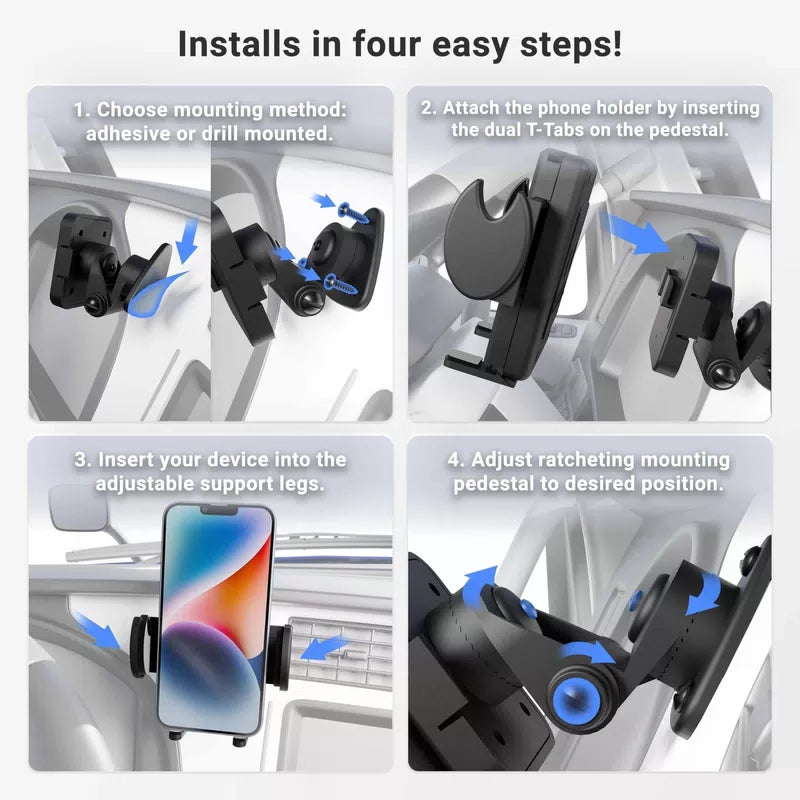ARKON Mounts - Adhesive Truck & Car Phone Holder | Secure 3.5 inches, Black [4]