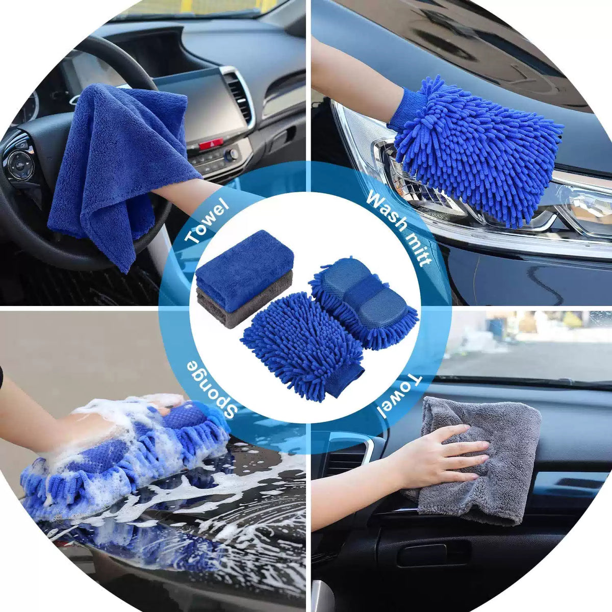 AUTODECO 22Pcs Car Wash Cleaning Tools Kit Detailing Set with 22, Green [4]