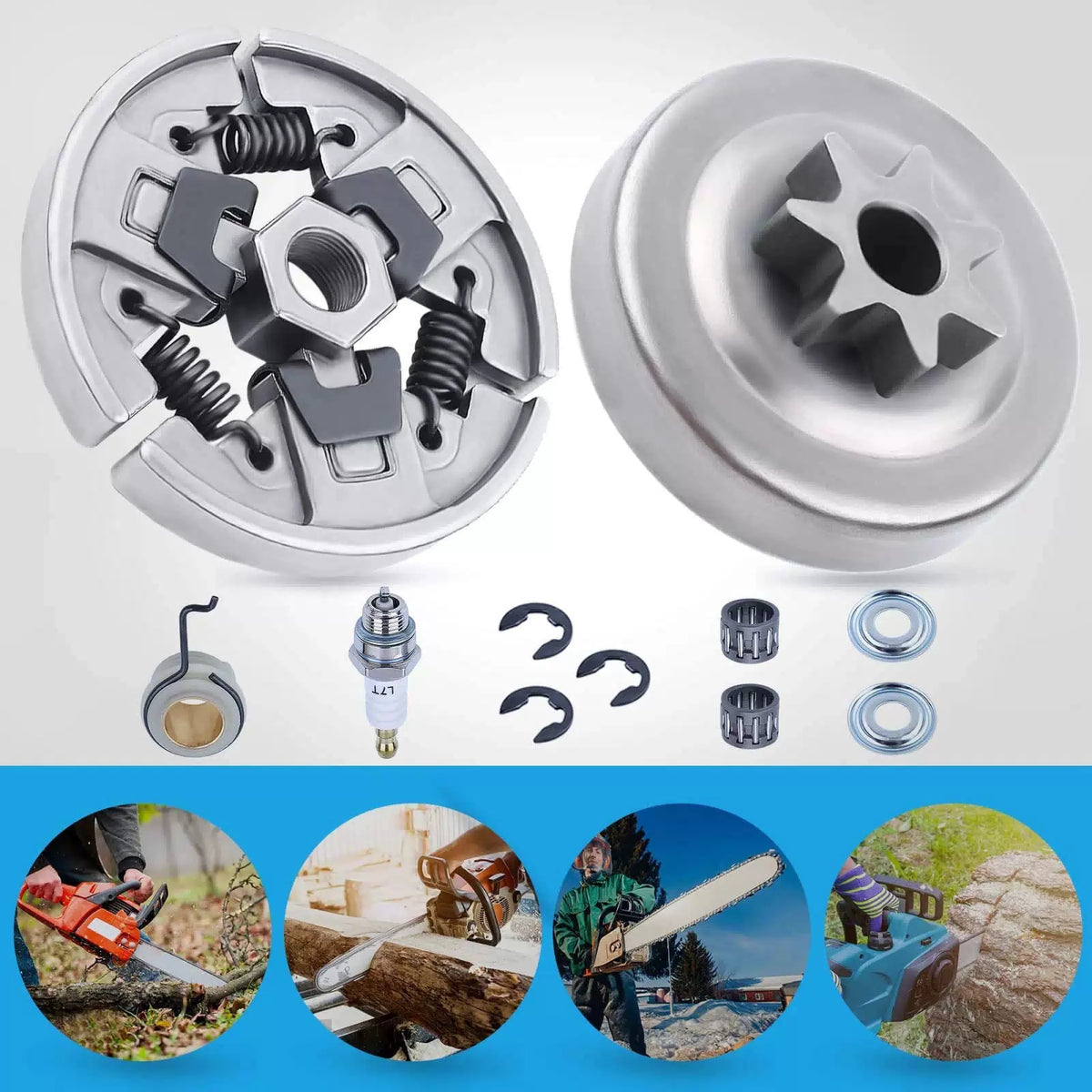Adefol Sprocket Clutch Drum 3/8" 7T Needle Bearing Kit for Stihl MS290 MS390... [4]