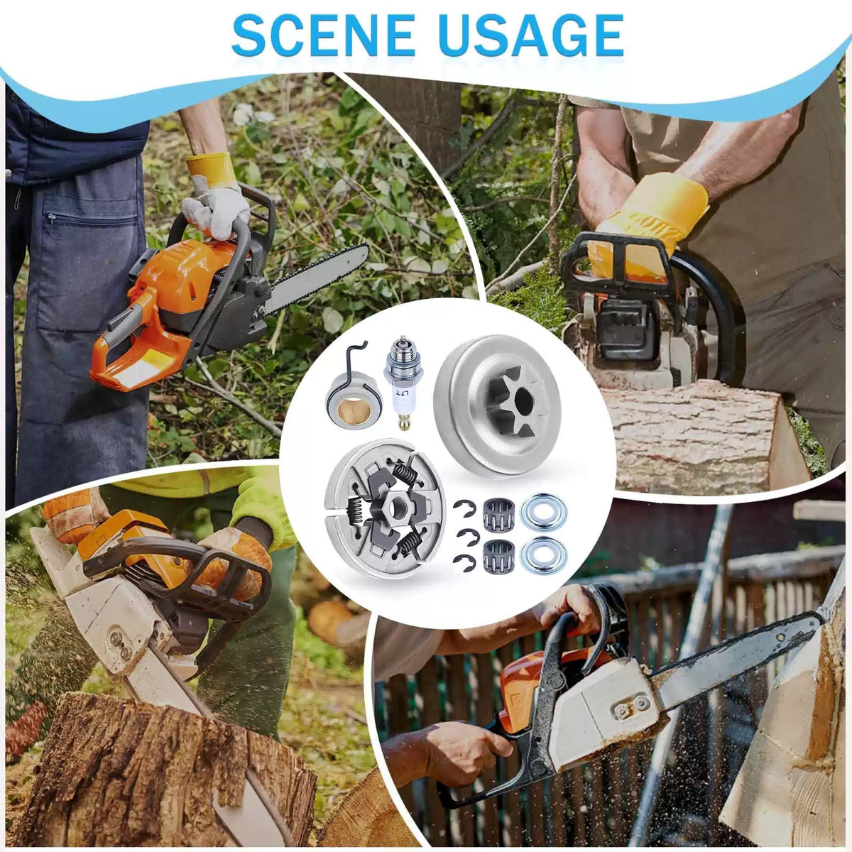 Adefol Sprocket Clutch Drum 3/8" 7T Needle Bearing Kit for Stihl MS290 MS390... [7]