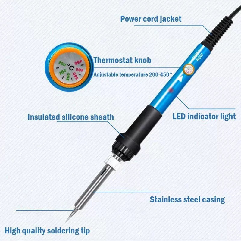 Adjustable Temperature Electric Soldering Iron 60W Electric Soldering Iron Welding Solder Repair Tool (Note Your Local voltage) [3]
