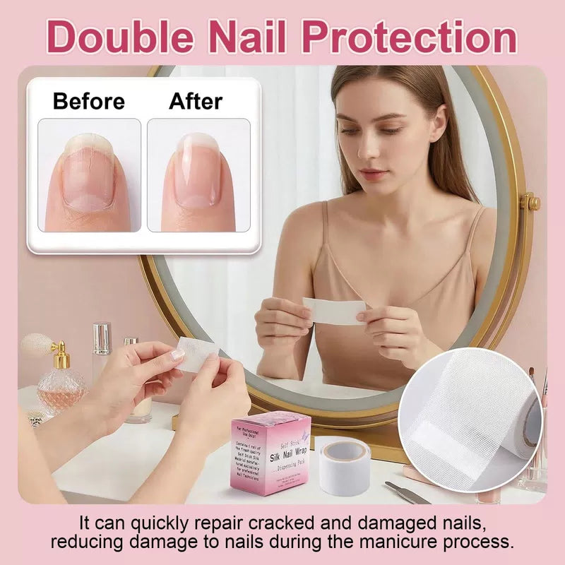 Aiuulu 8 Rolls Silk Wrap for Nails, Self Adhesive Broken 39.37 Inch, white [3]