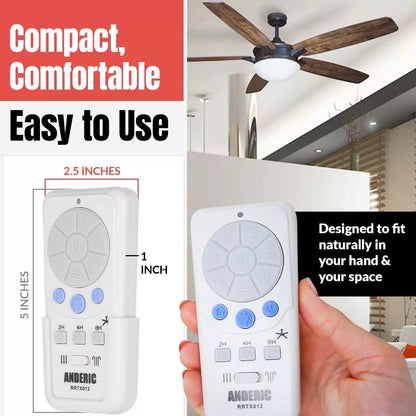 Anderic RRTX012 Replacement Ceiling Fan Remote Control Compatible with white [5]