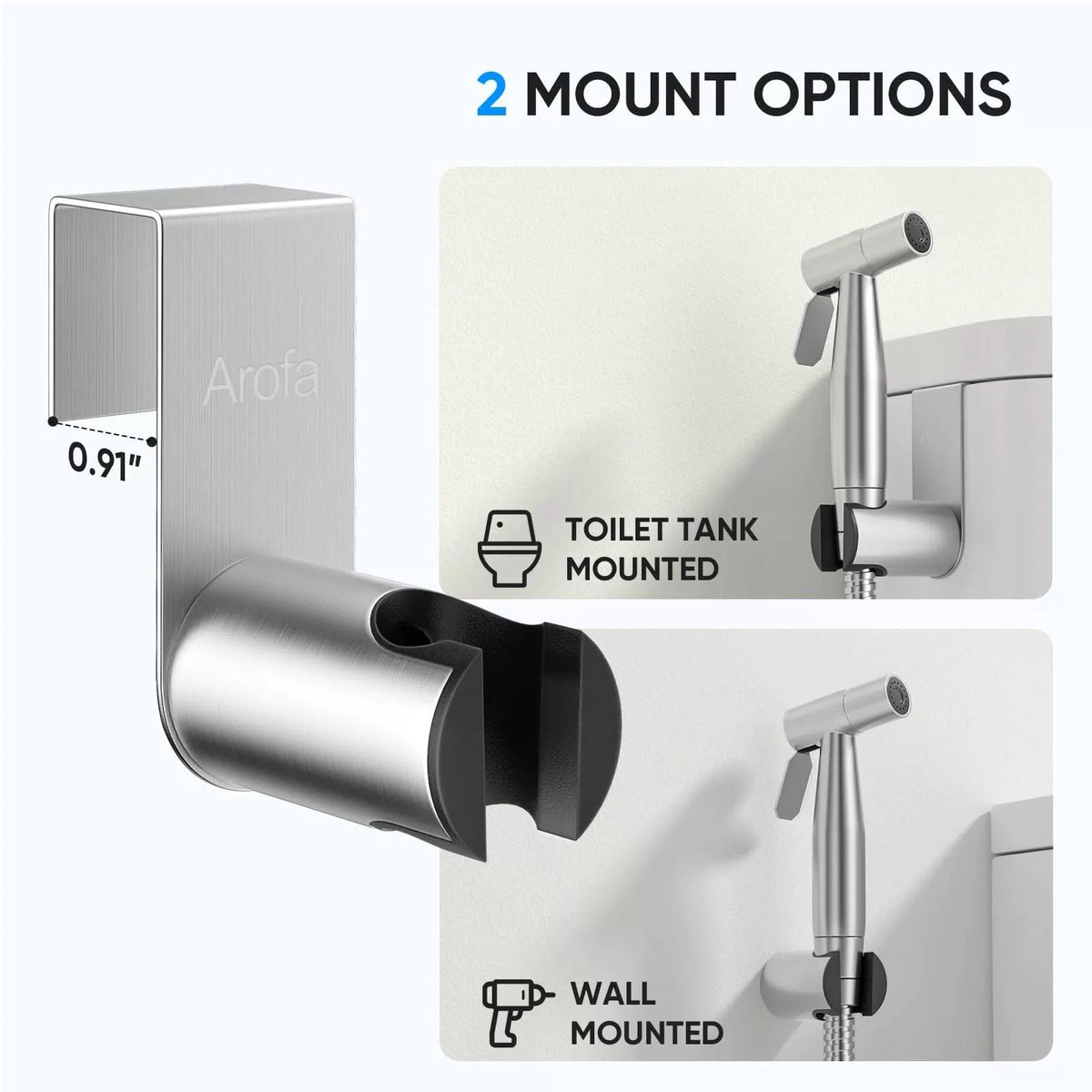 Arofa Handheld Toilet Bidet Sprayer for 1 Pack, Brushed Nickel [5]