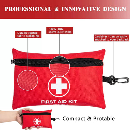 Atickyaid Mini First Aid Kit - 140 Piece Small 140 Pieces, Red [4]